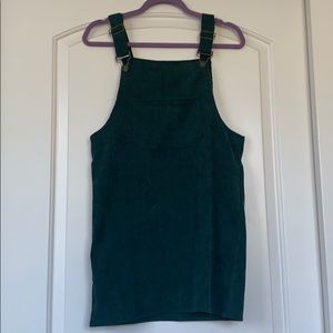 green corduroy overall dress